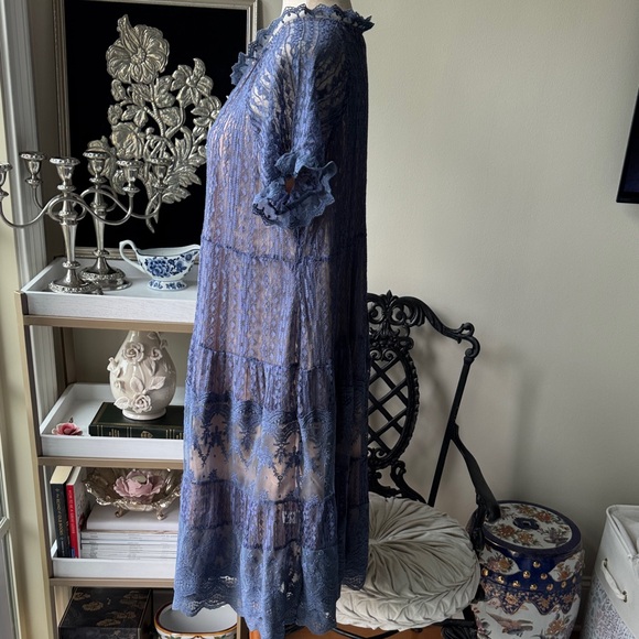 Sundance Navy Lace Midi Dress - Picture 2 of 7